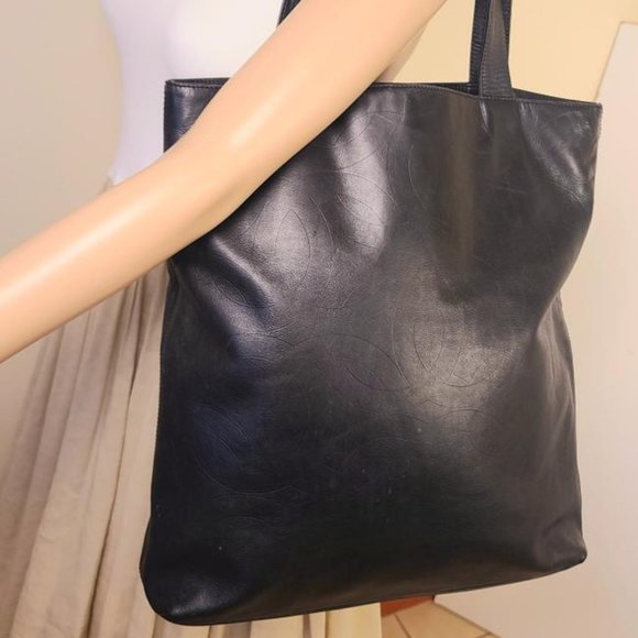 CHANEL Timeless Bag Lambskin Cc Black Cowhide Leather Tote - Picture 4 of 14